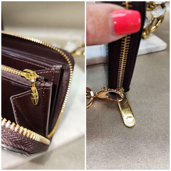 Authentic Louis Vuitton Vernis Amarante Zipper Wallet w/ Dust Bag and Box EUC - Picture 13 of 16